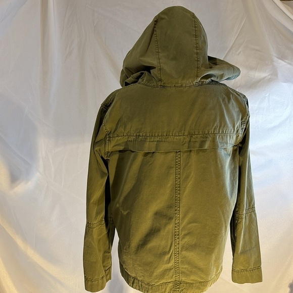 Free People Safari Pullover Lace up Army Green Anorak Hooded Top Size S - Picture 7 of 11